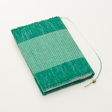 南部裂織　ブックカバー  エメラルドグリーン