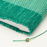 南部裂織　ブックカバー  エメラルドグリーン