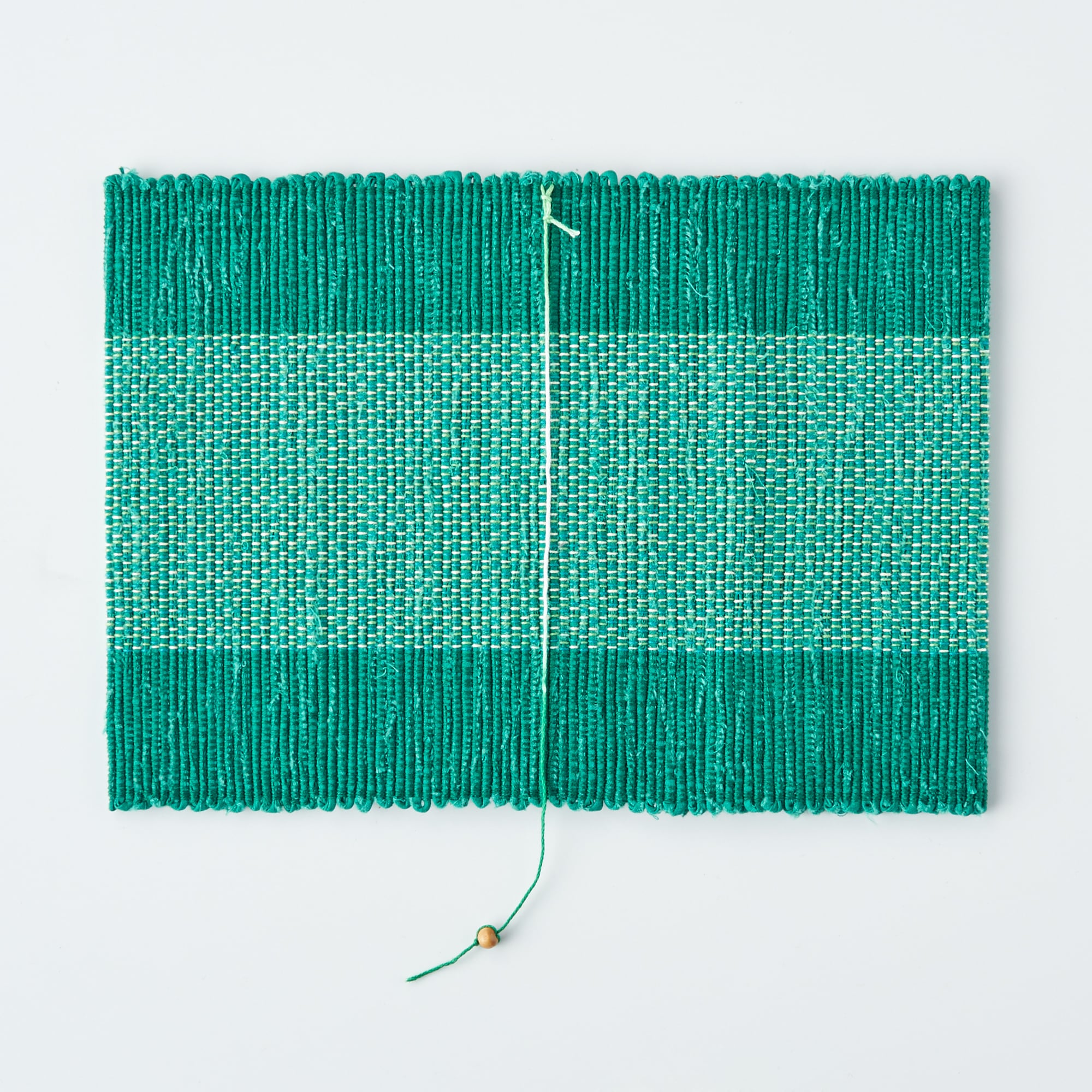 南部裂織　ブックカバー  エメラルドグリーン