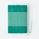 南部裂織　ブックカバー  エメラルドグリーン