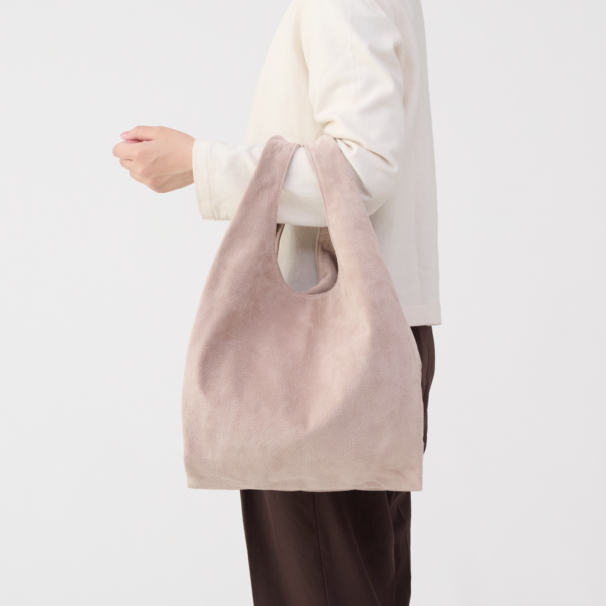 革屋が作った、洗えるショッピングバッグ・ピンクベージュ