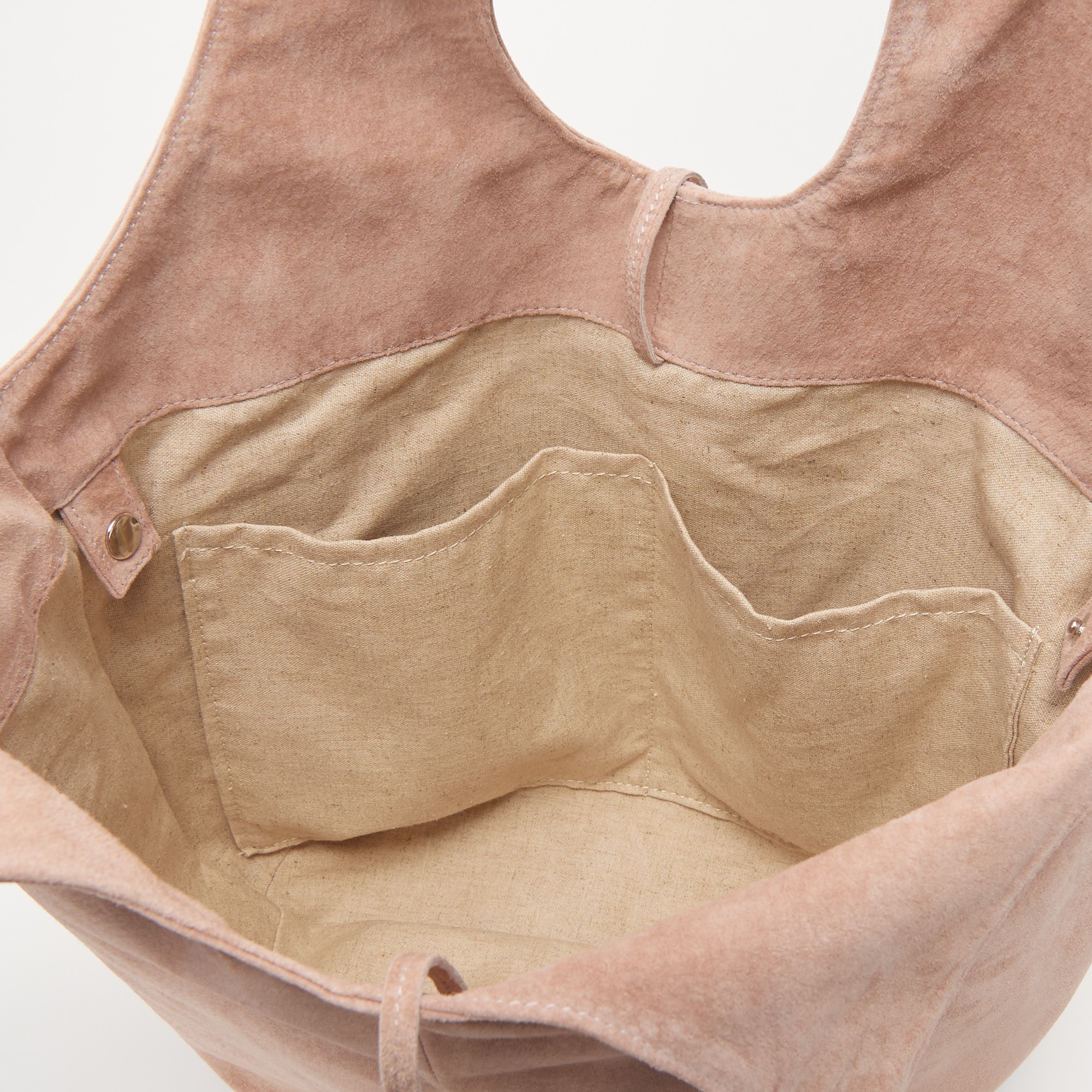 革屋が作った、洗えるドロップトートバッグ・ピンクベージュ