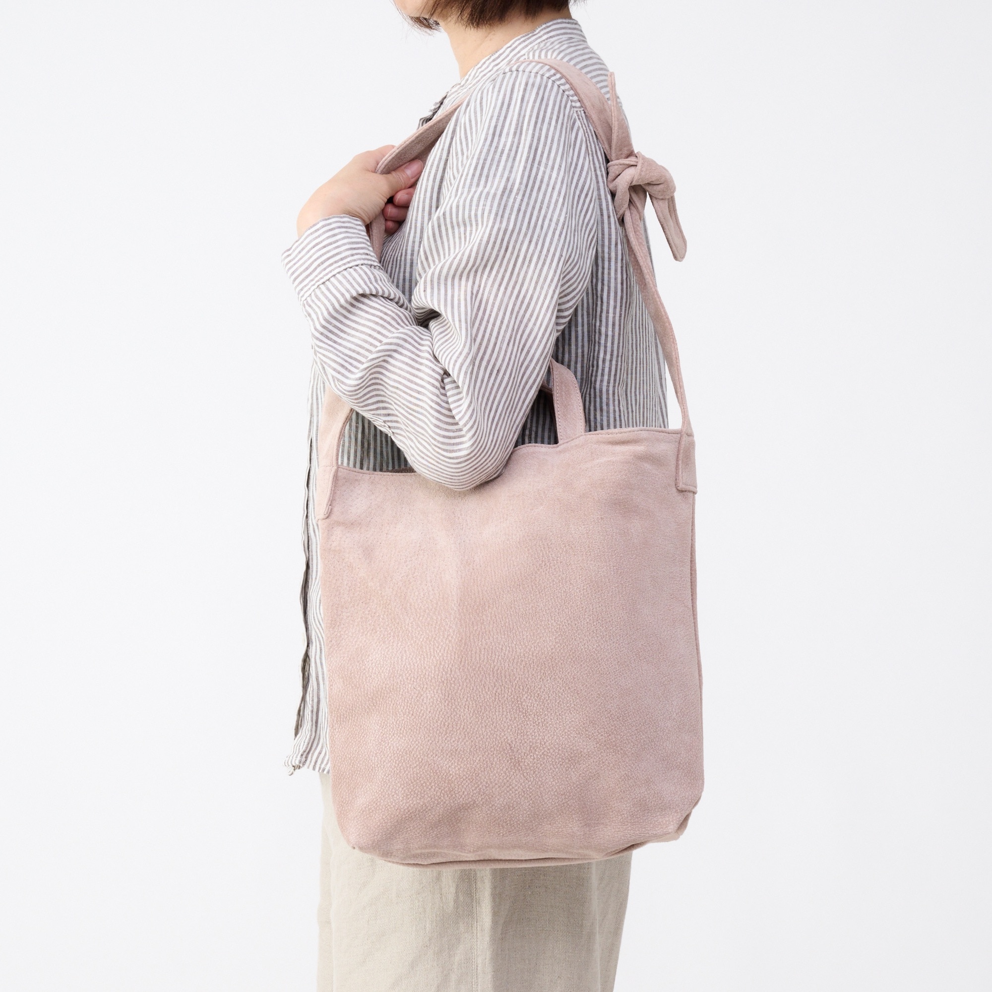 革屋が作った、洗える２WAYショルダーバッグ・ピンクベージュ