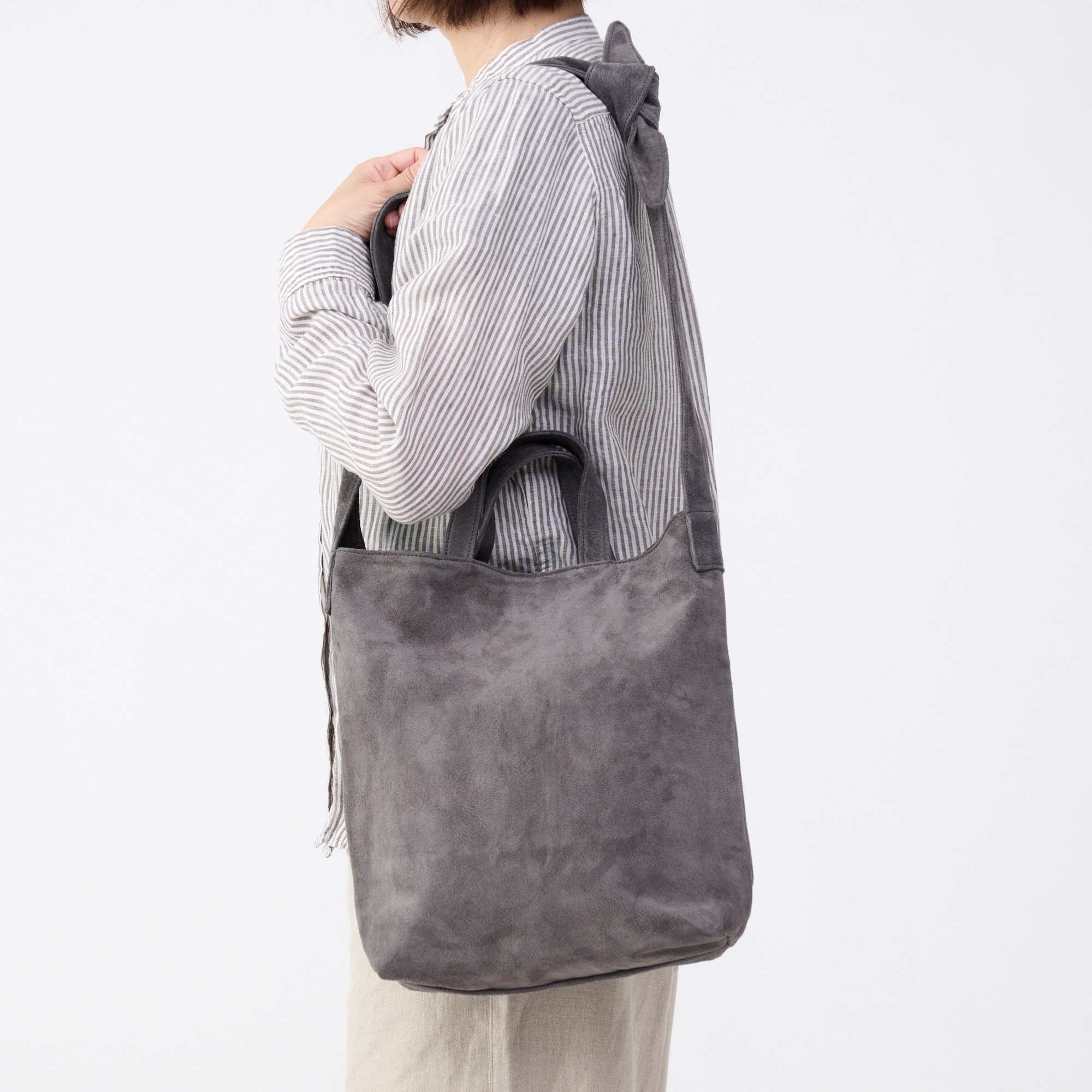 革屋が作った、洗える２WAYショルダーバッグ・グレー
