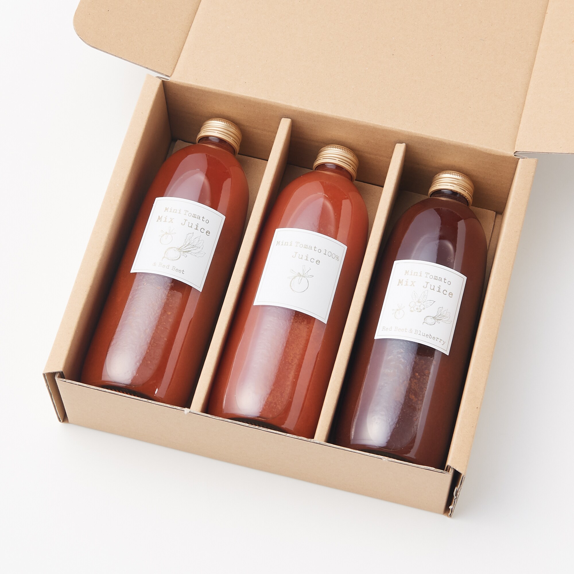 北海道和寒産　齋藤農園　ミニトマトジュース　３種セット・３本入（各５００ｍｌ）