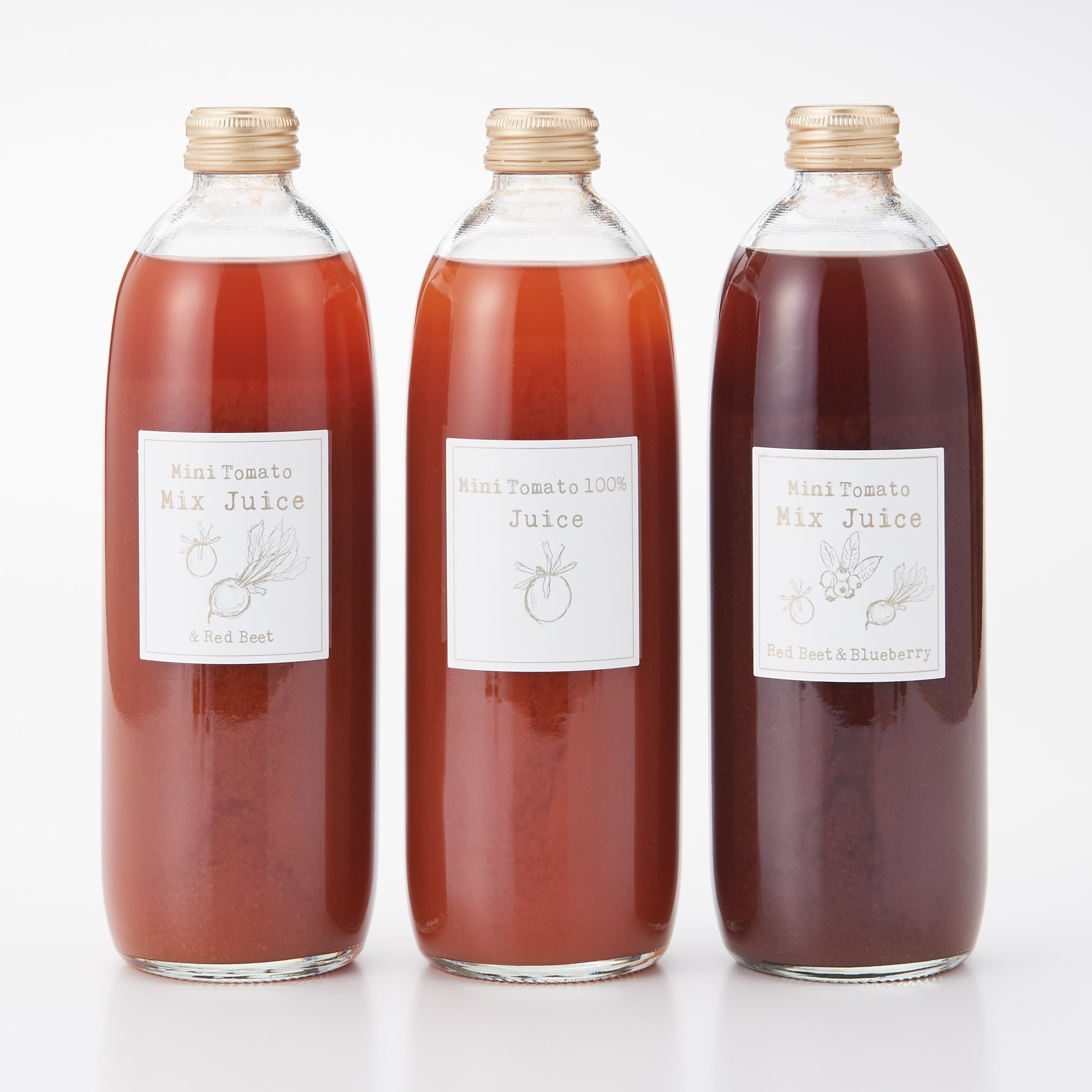 北海道和寒産　齋藤農園　ミニトマトジュース　３種セット・３本入（各５００ｍｌ）
