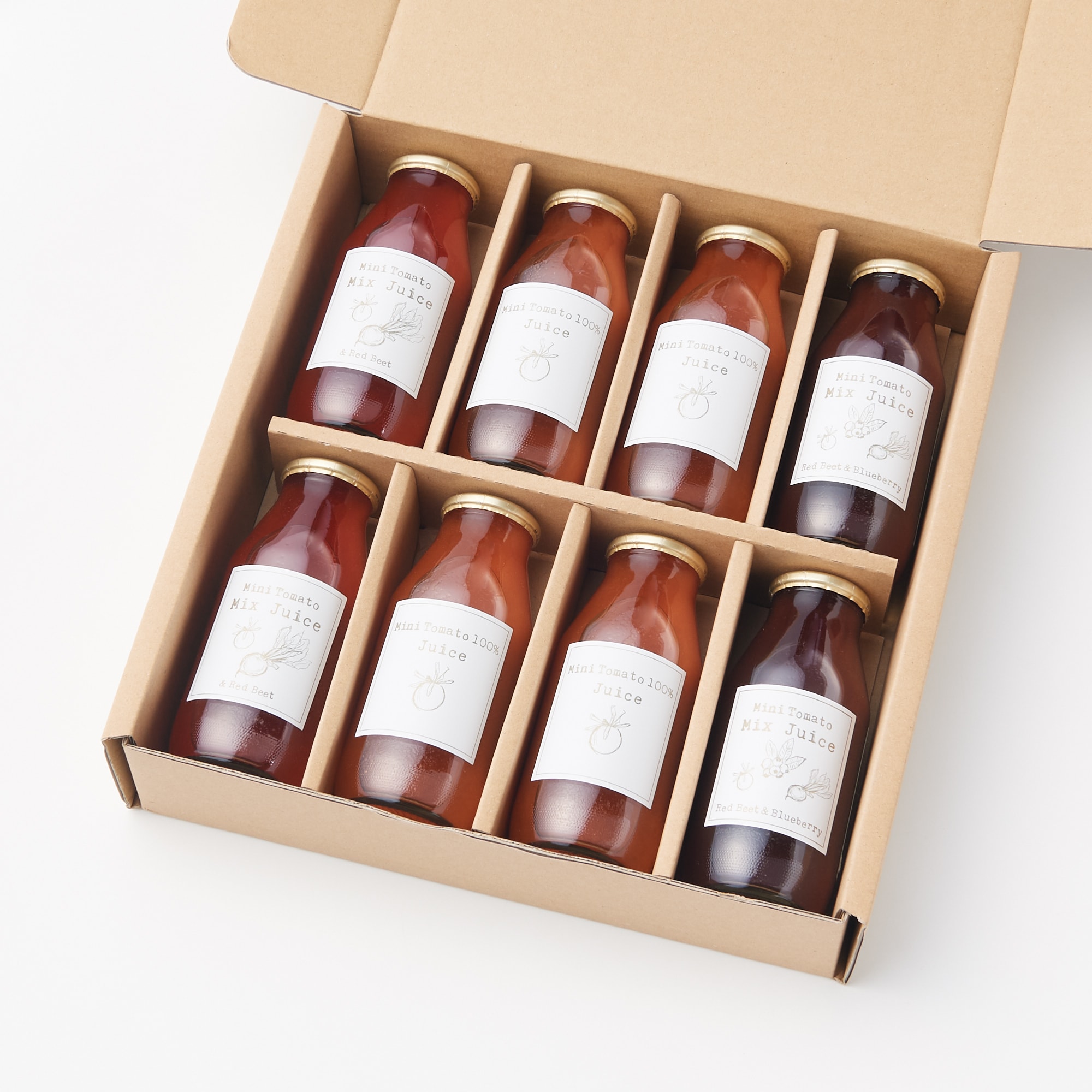 北海道和寒産　齋藤農園　ミニトマトジュース　３種セット・８本入（各１７０ｍｌ）