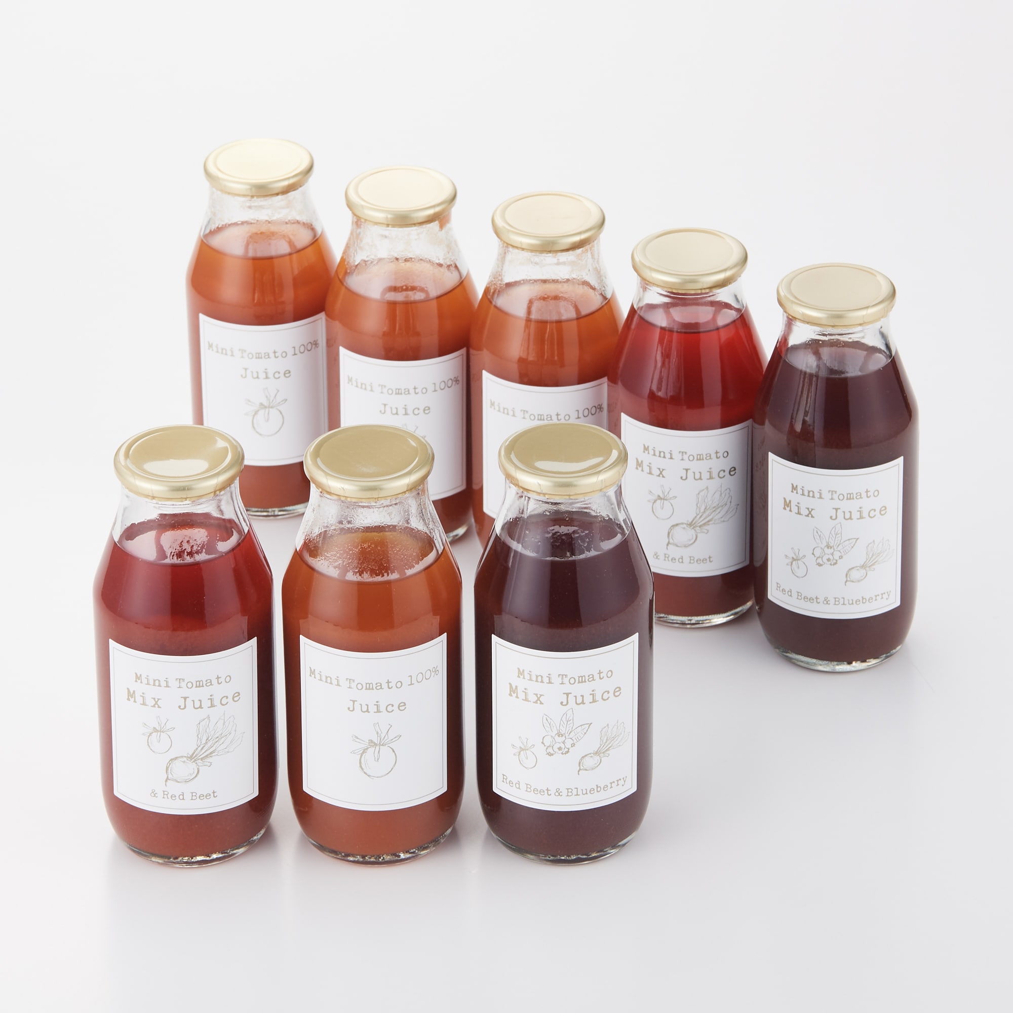 北海道和寒産　齋藤農園　ミニトマトジュース　３種セット・８本入（各１７０ｍｌ）