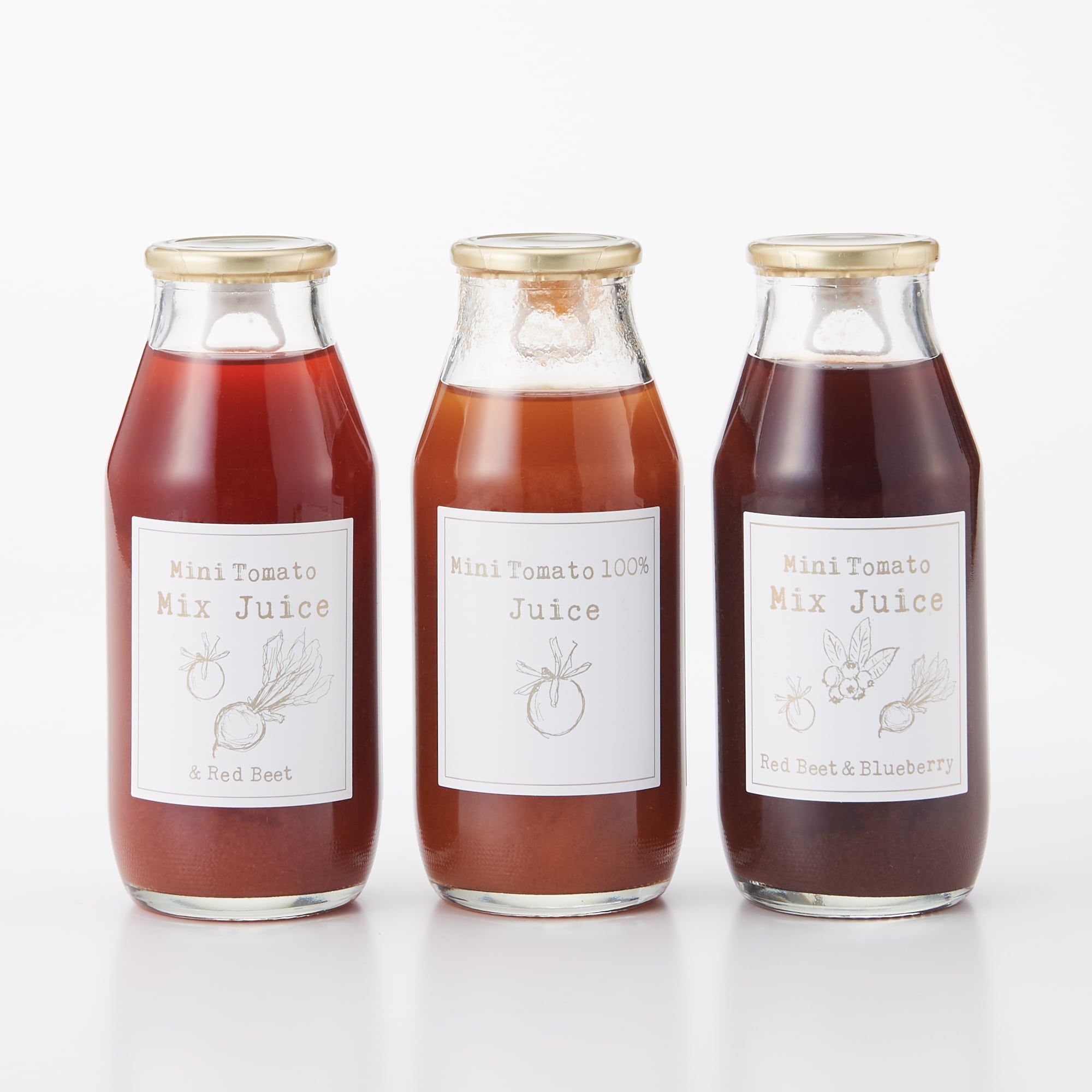 北海道和寒産　齋藤農園　ミニトマトジュース　３種セット・８本入（各１７０ｍｌ）