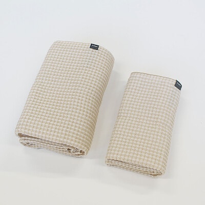 ＫＩＮＯＦミニバスタオル・フェイスタオルset　オリジナルワッフル／ナチュラル