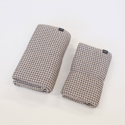 ＫＩＮＯＦミニバスタオル・フェイスタオルset　オリジナルワッフル／ブラウン