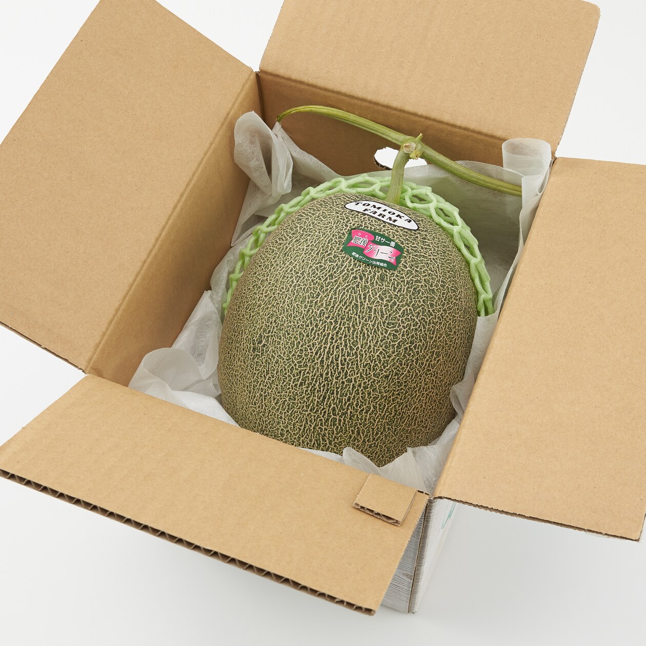熊本県産　とみおか農園のメロン「肥後グリーン」１玉（約２.３ｋｇ）