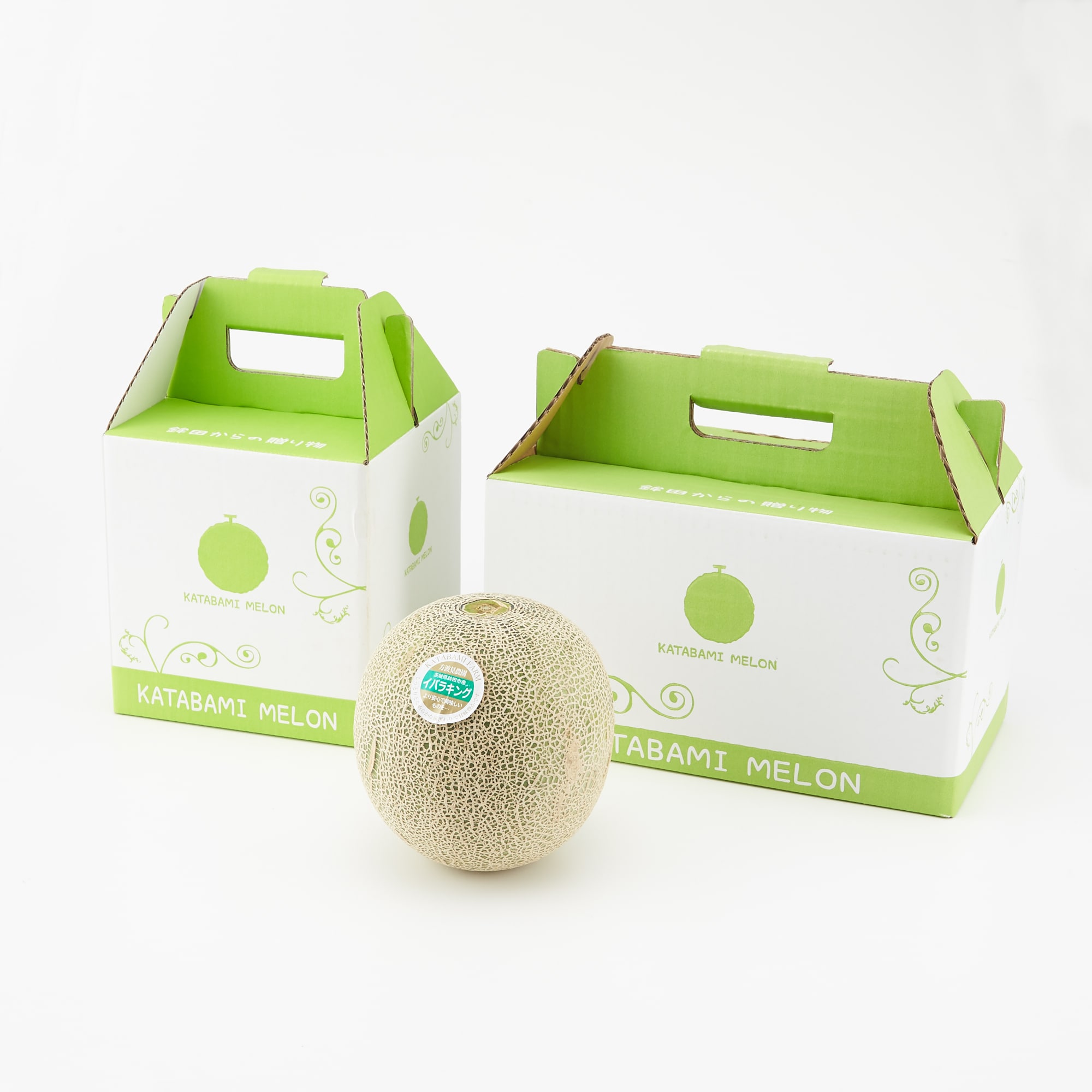 茨城県産　方波見農園のメロン「イバラキング」　約１．２ｋｇ