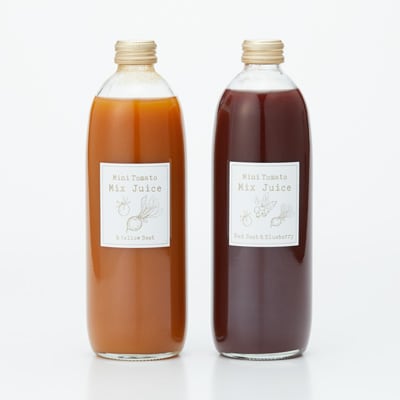 北海道和寒産　齋藤農園　ミニトマトミックスジュース　２種セット・２本入（各５００ｍｌ）