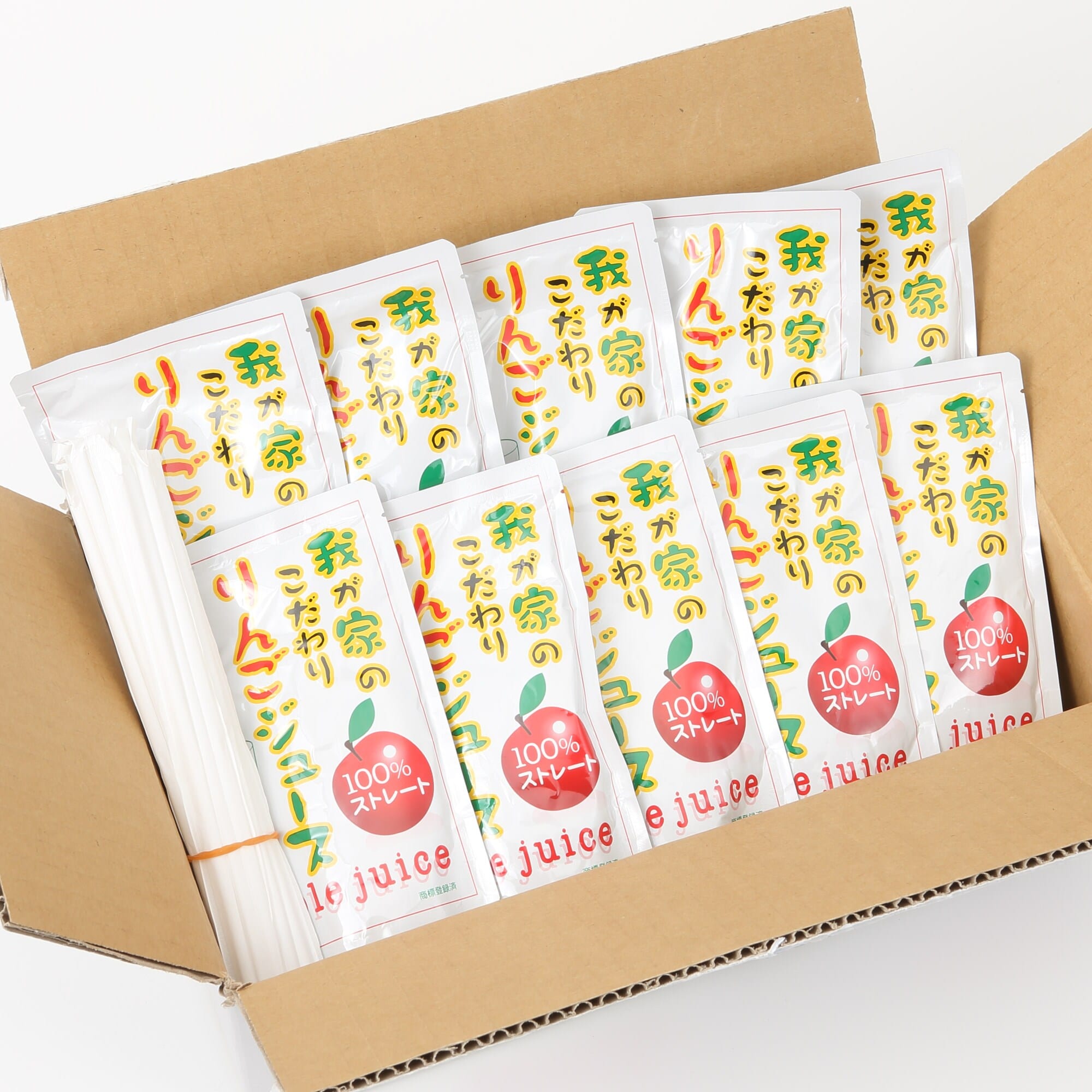 秋田県さとう果樹園　我が家のこだわりりんごジュース(王林)　１８０ｍｌ×１０袋