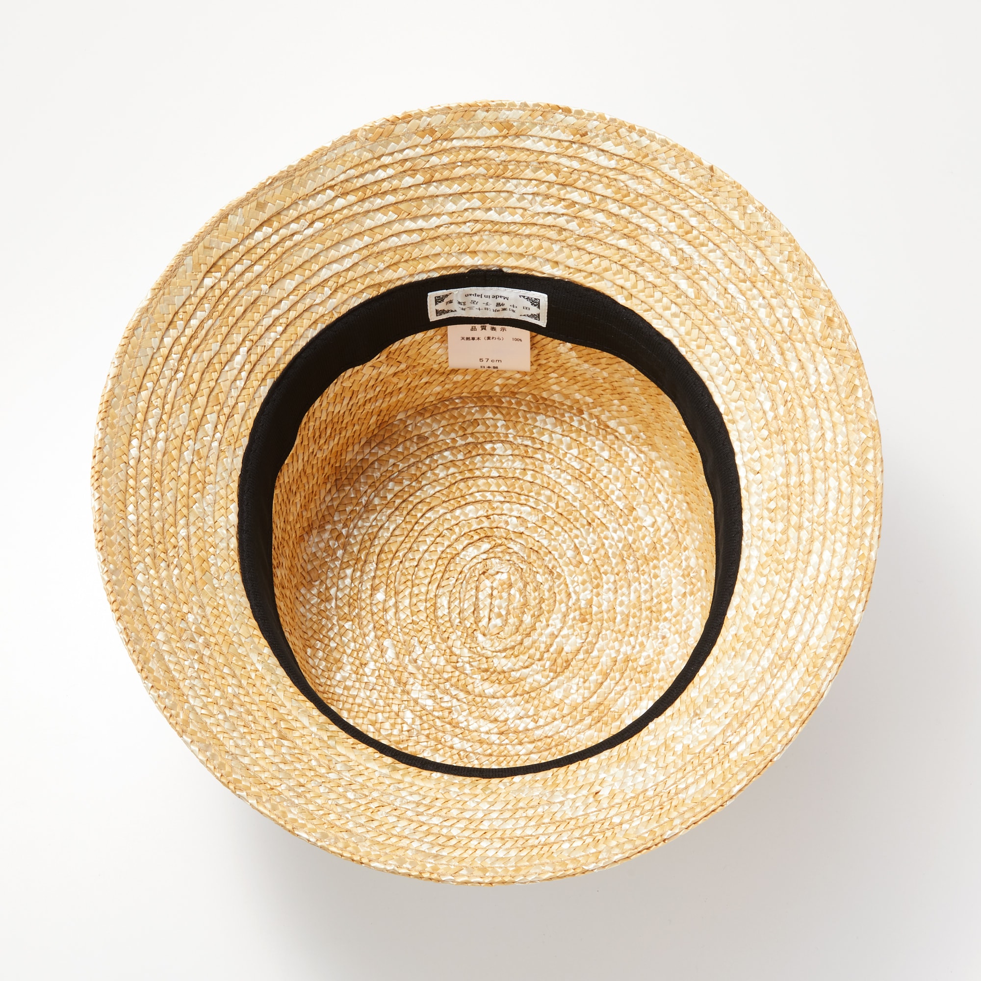 埼玉県　田中帽子の麦わら帽子「バケットハット」ブラックリボン