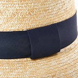 埼玉県　田中帽子の麦わら帽子「クロッシェハット（シエル）」ネイビーリボン