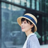 埼玉県　田中帽子の麦わら帽子「クロッシェハット（シエル）」ネイビーリボン