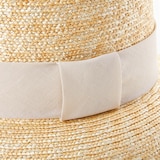 埼玉県　田中帽子の麦わら帽子「クロッシェハット（シエル）」アイボリーリボン