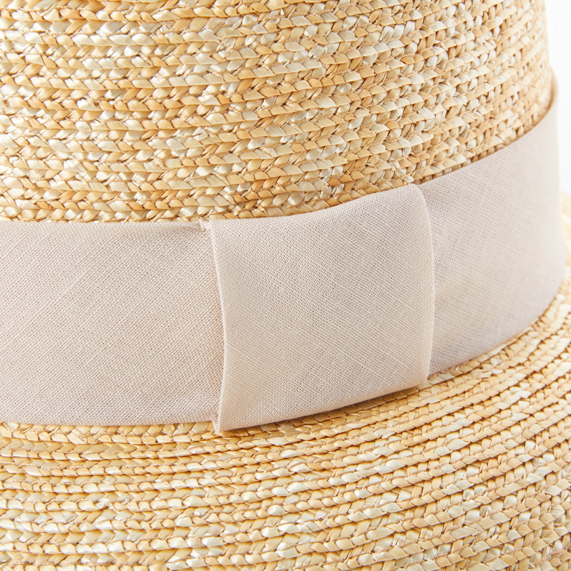 埼玉県　田中帽子の麦わら帽子「クロッシェハット（シエル）」アイボリーリボン