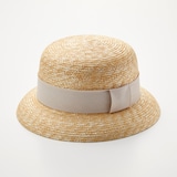 埼玉県　田中帽子の麦わら帽子「クロッシェハット（シエル）」アイボリーリボン