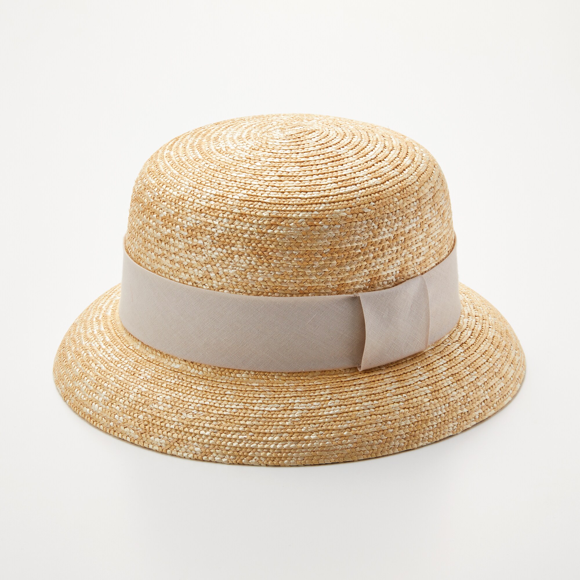 埼玉県　田中帽子の麦わら帽子「クロッシェハット（シエル）」アイボリーリボン