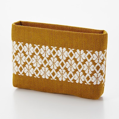 こぎん刺し　ミニポーチ　黄色