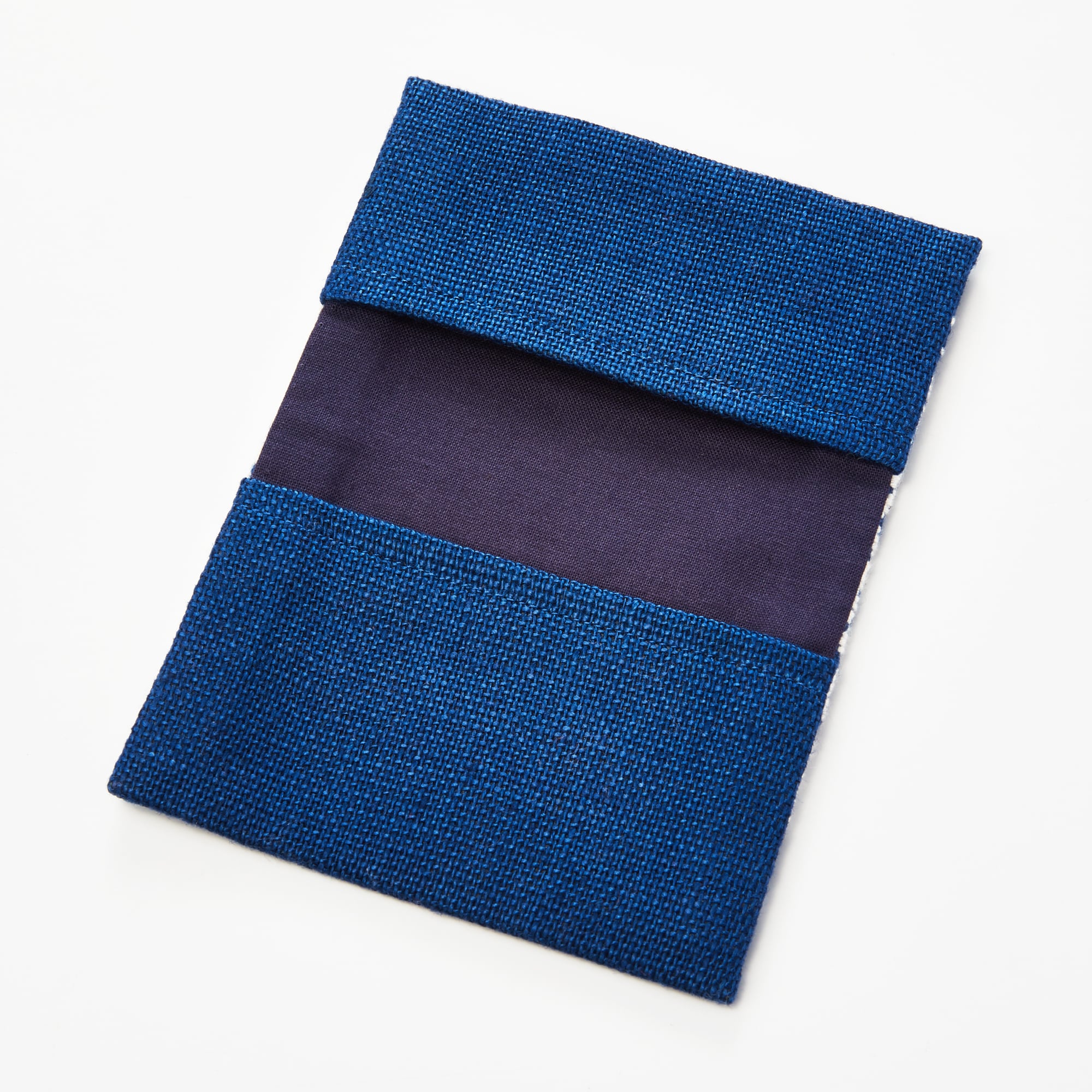 こぎん刺し　名刺入れ　青