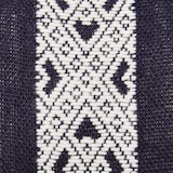 こぎん刺し　丸がま口　紺