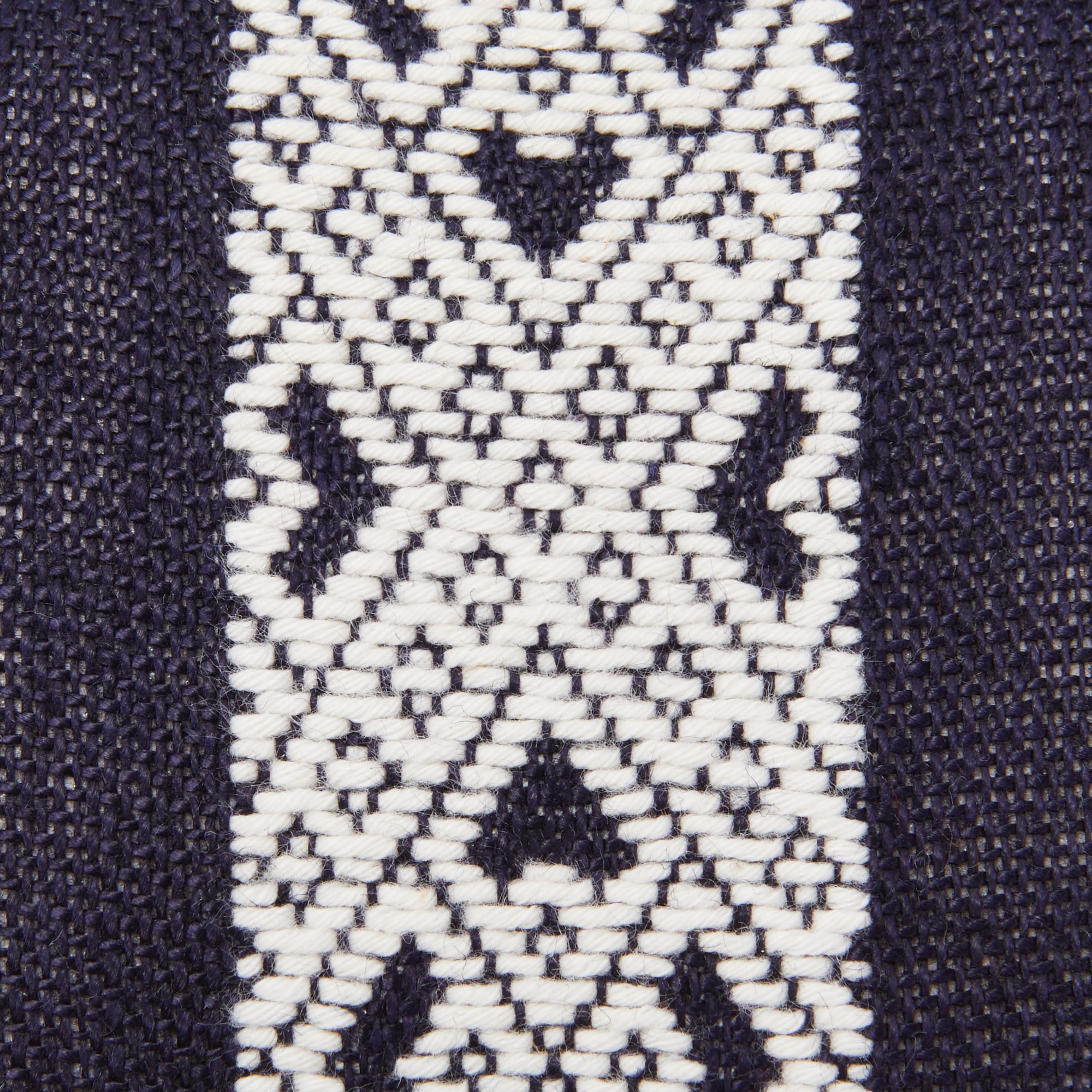 こぎん刺し　丸がま口　紺