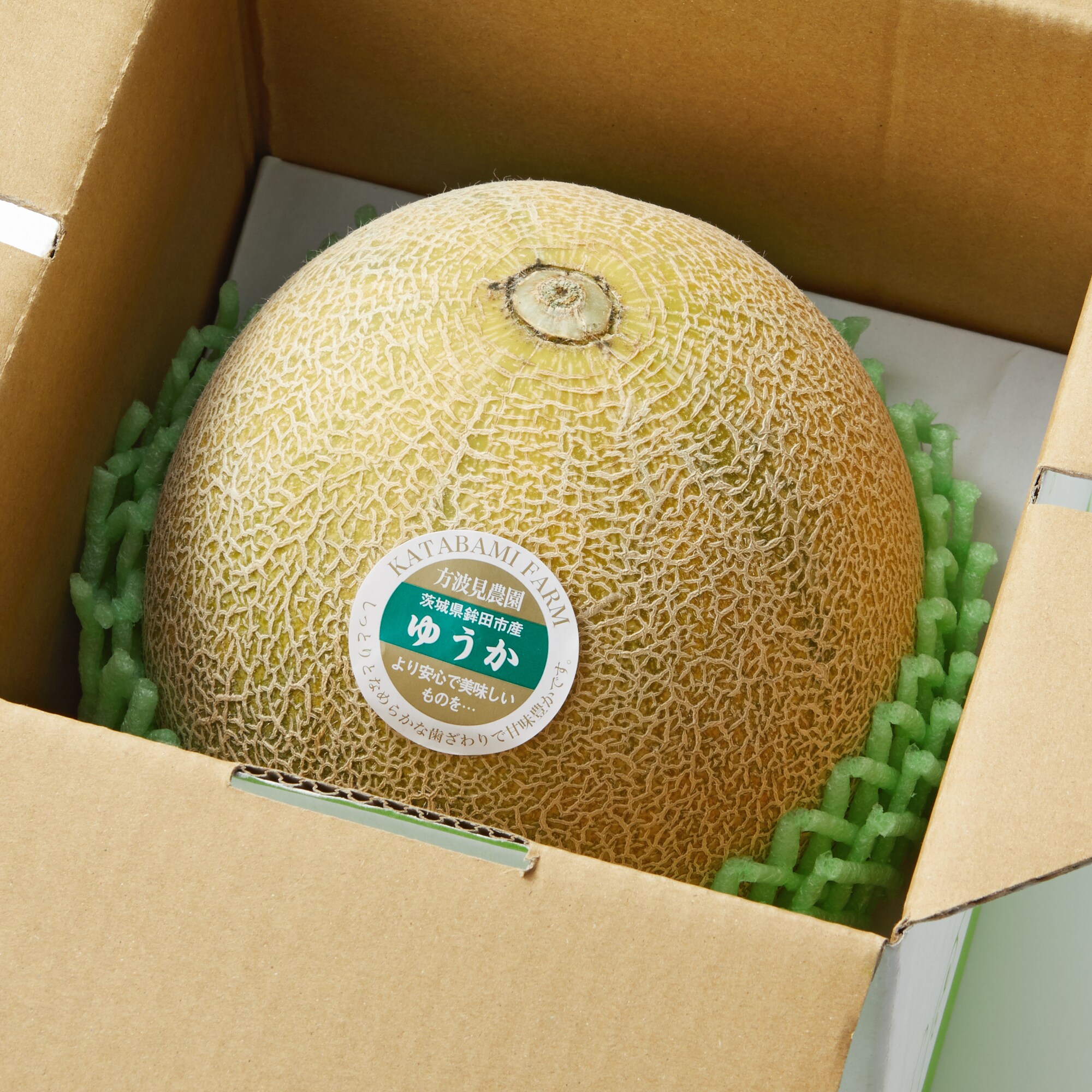 茨城県産　方波見農園のメロン「ゆうか」　約１．２ｋｇ