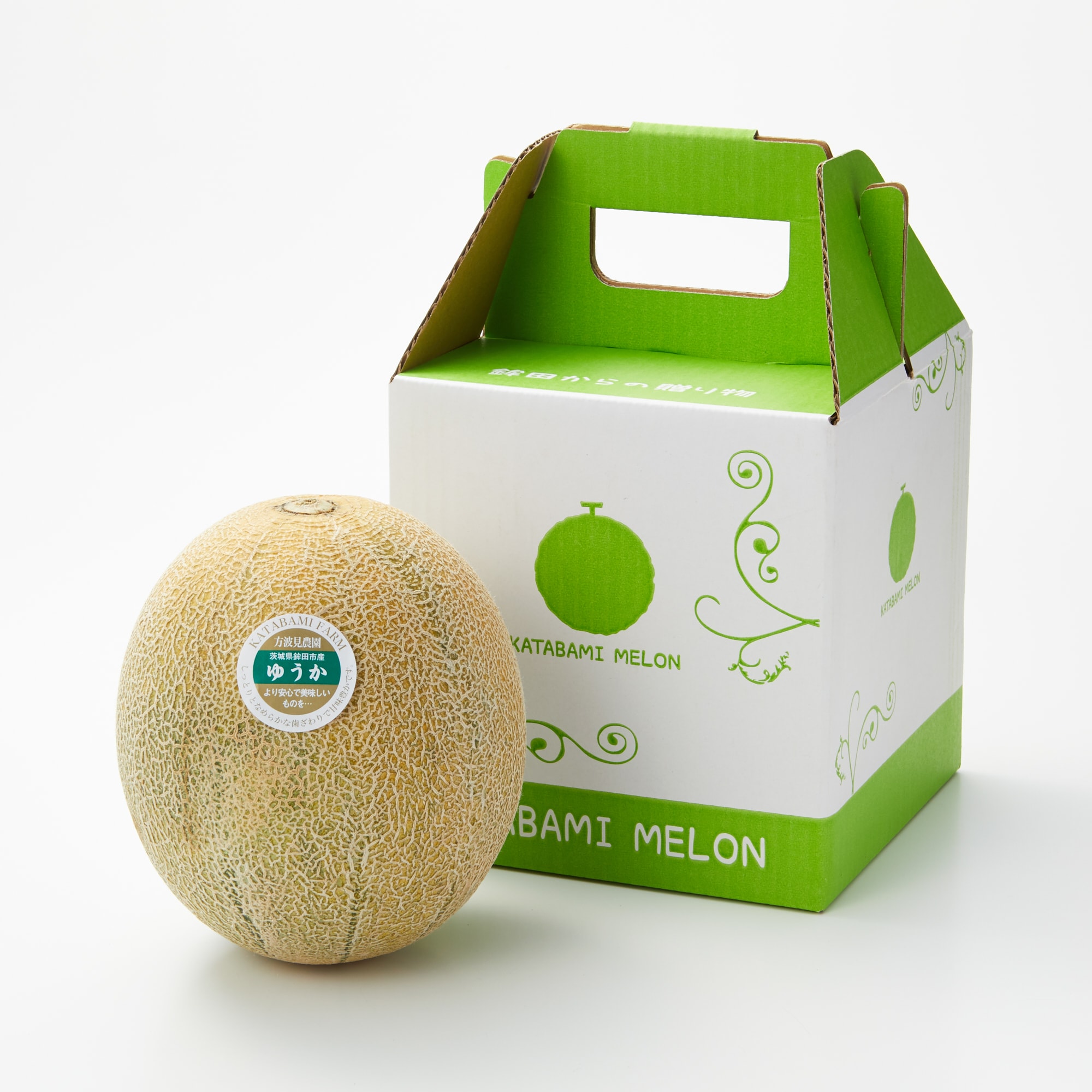 茨城県産　方波見農園のメロン「ゆうか」　約１．２ｋｇ