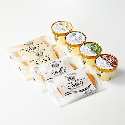 【送料込み】信州　長門牧場　アイスクリーム・どら焼きセット