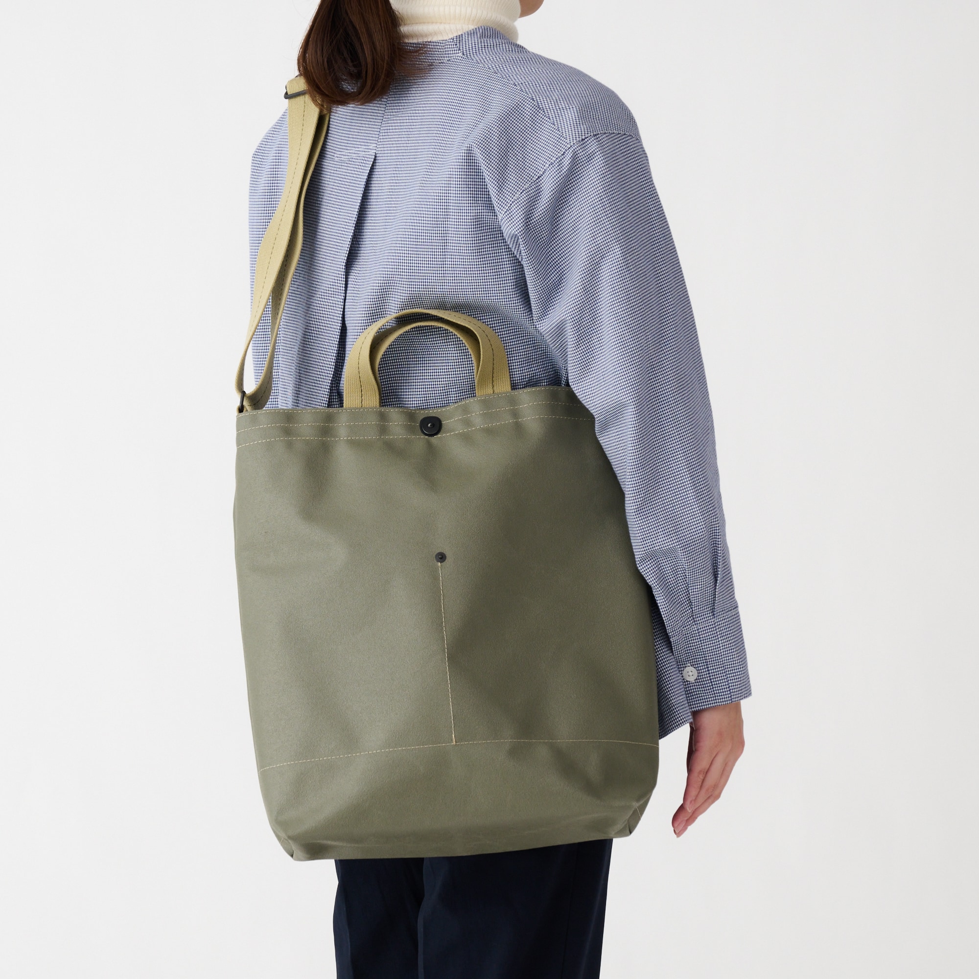 横濱帆布鞄　Ｆ　オリーブ（森野艦船帆布）