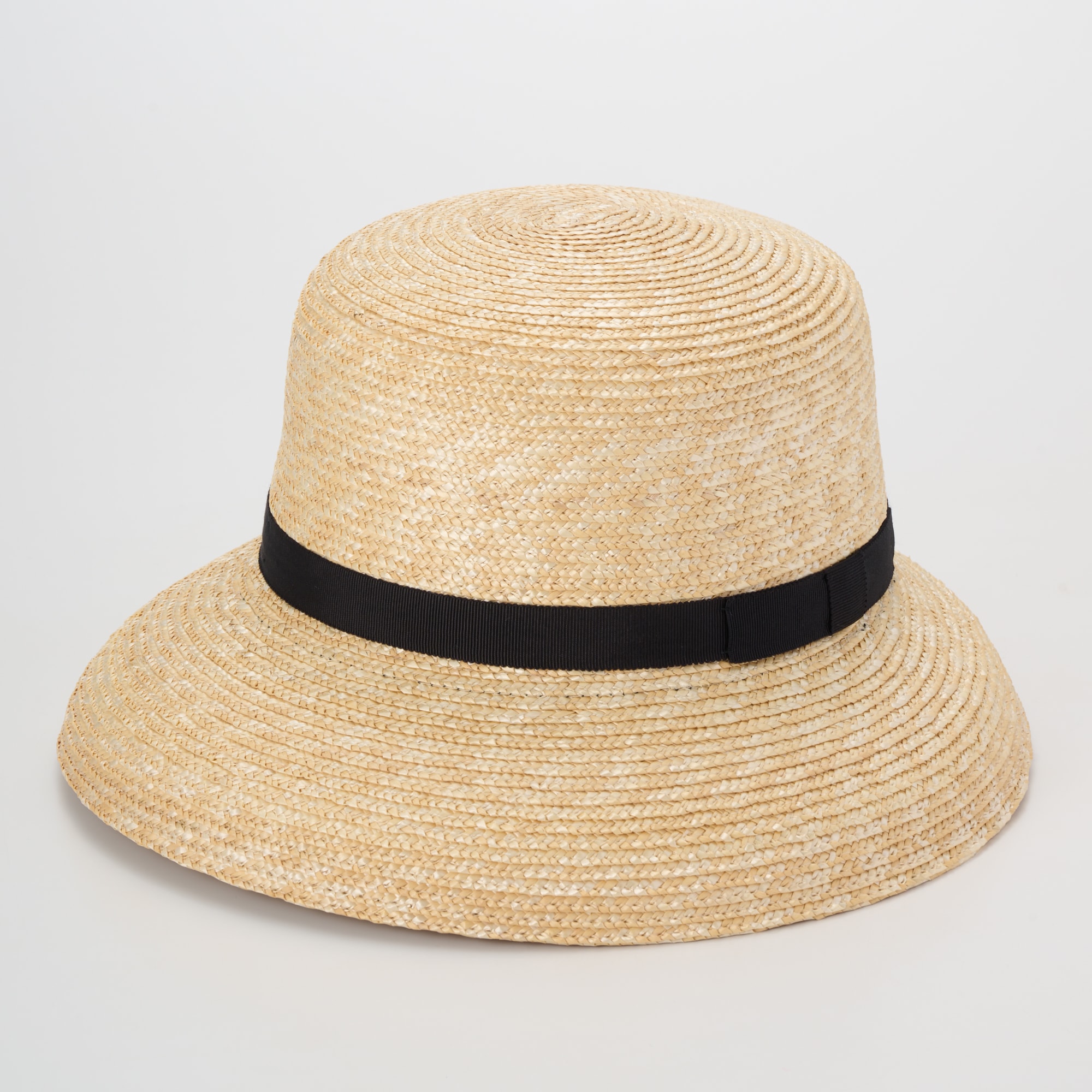 埼玉県　田中帽子の麦わら帽子「カサブランカ」ブラックリボン