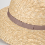 埼玉県　田中帽子の麦わら帽子「カサブランカ」グレージュリボン