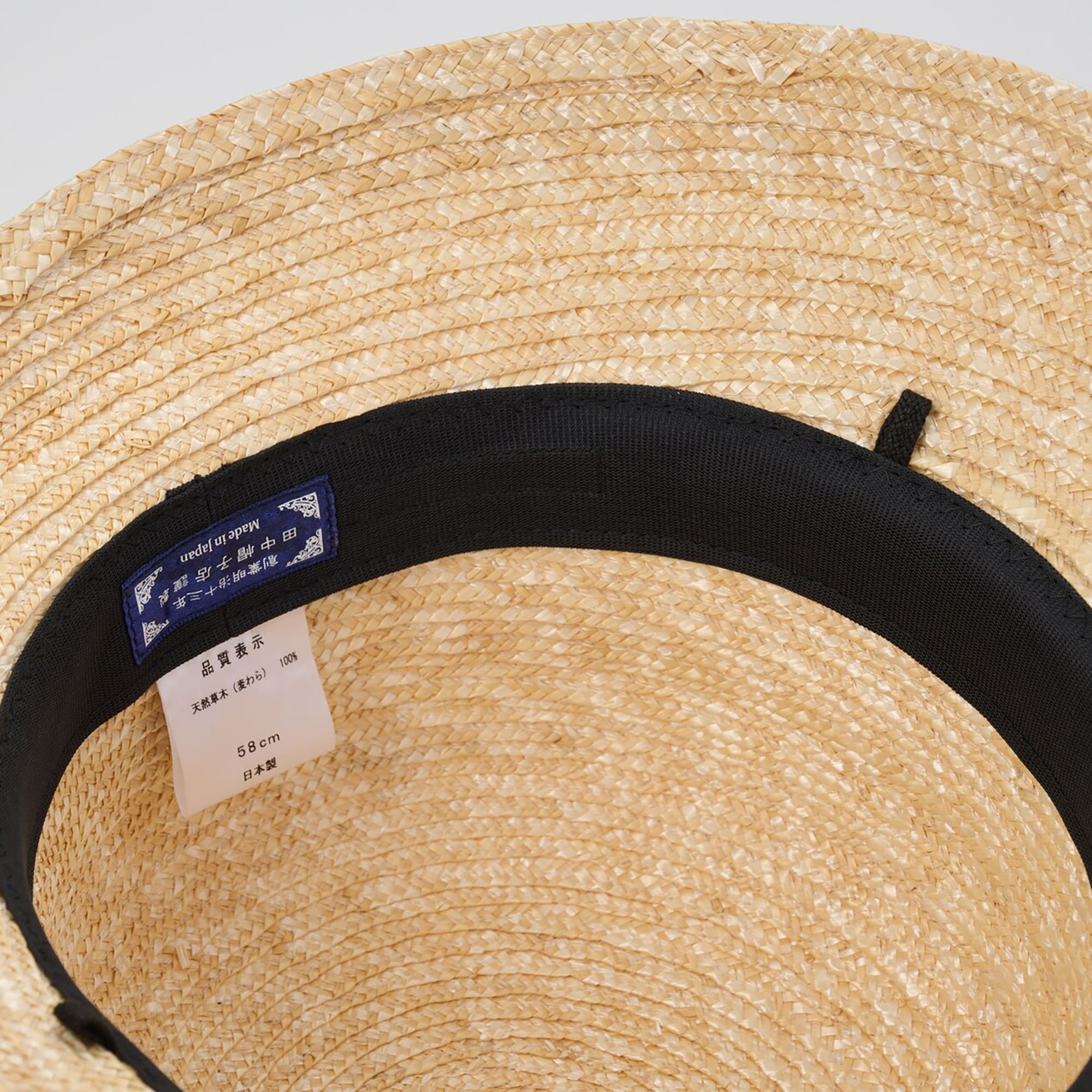 埼玉県　田中帽子の麦わら帽子「カサブランカ」グレージュリボン