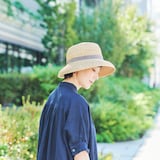 埼玉県　田中帽子の麦わら帽子「カサブランカ」グレージュリボン