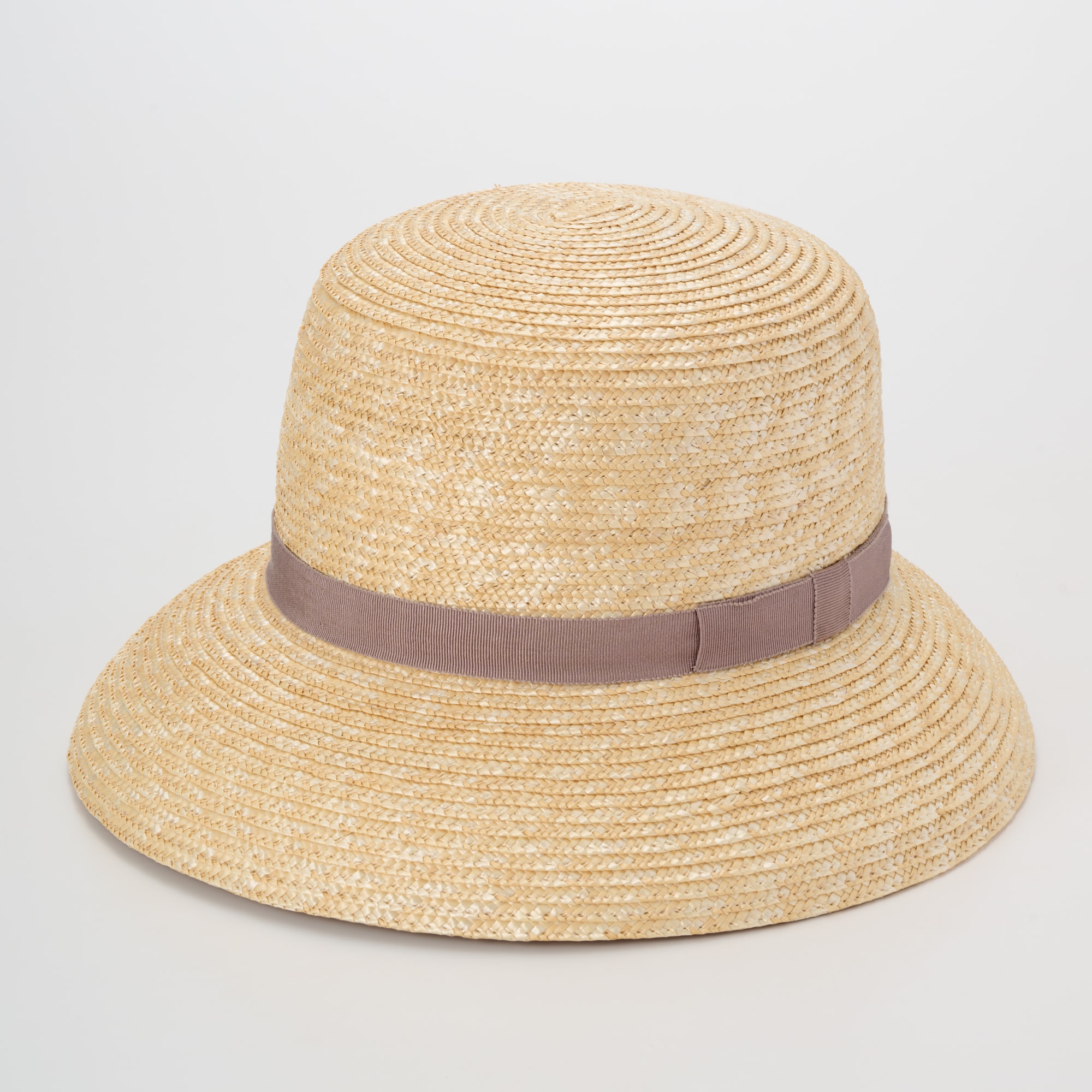 埼玉県　田中帽子の麦わら帽子「カサブランカ」グレージュリボン