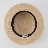 埼玉県　田中帽子の麦わら帽子「カンカン帽」ベージュ×ホワイトリボン