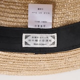 埼玉県　田中帽子の麦わら帽子「カンカン帽」ベージュ×ホワイトリボン