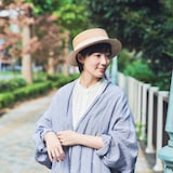 埼玉県　田中帽子の麦わら帽子「カンカン帽」ベージュ×ホワイトリボン