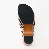 ｍｉｚｕｔｏｒｉの下駄「リーフ・ベージュ×黒」Ｌ（２４～２４．５ｃｍ）