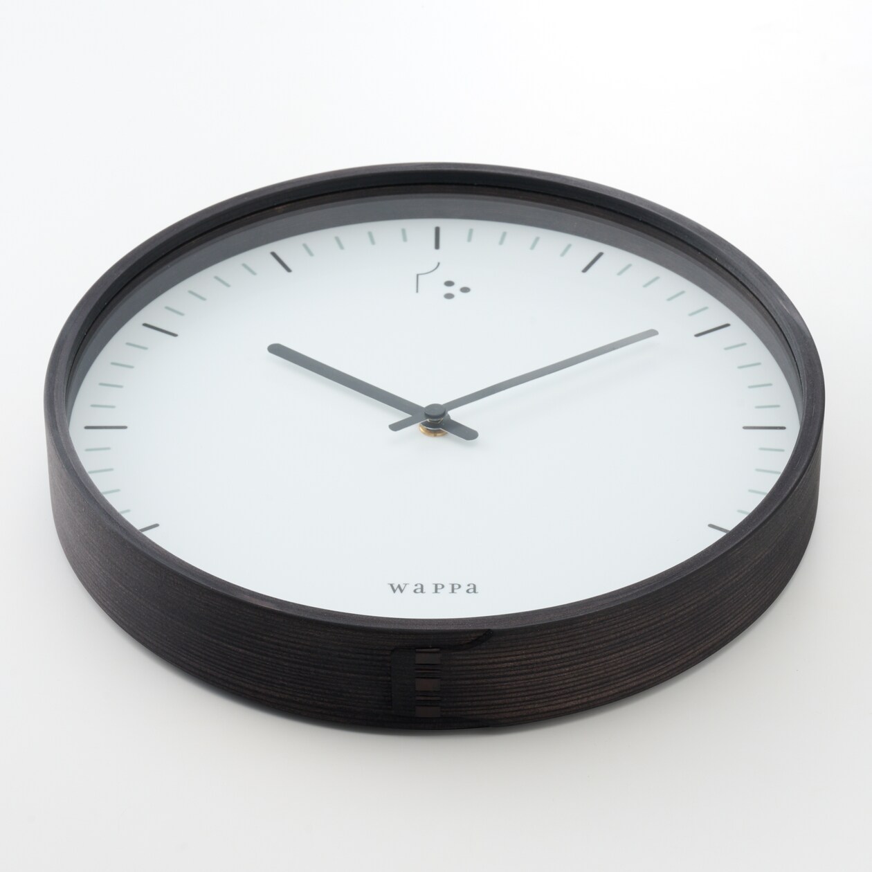 曲げわっぱの時計　Wa CLOCK　黒