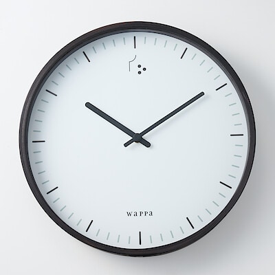 曲げわっぱの時計　Wa CLOCK　黒