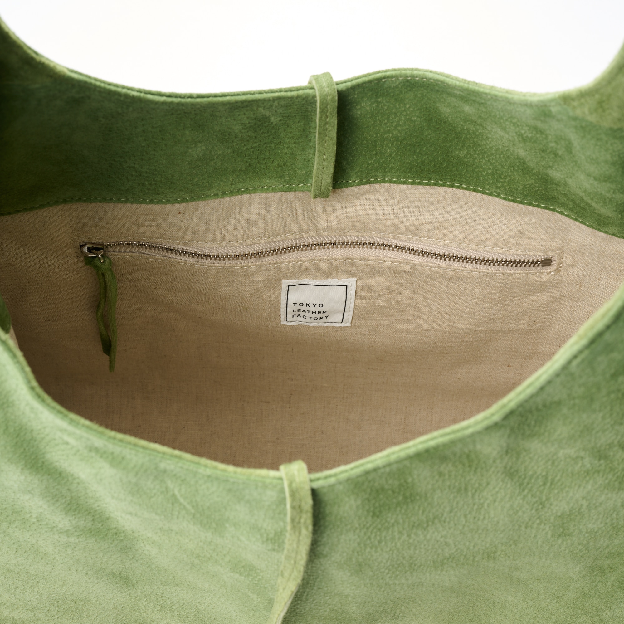 革屋が作った、洗えるショッピングバッグ・グリーン