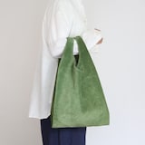 革屋が作った、洗えるショッピングバッグ・グリーン