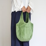 革屋が作った、洗えるドロップトートバッグ・グリーン