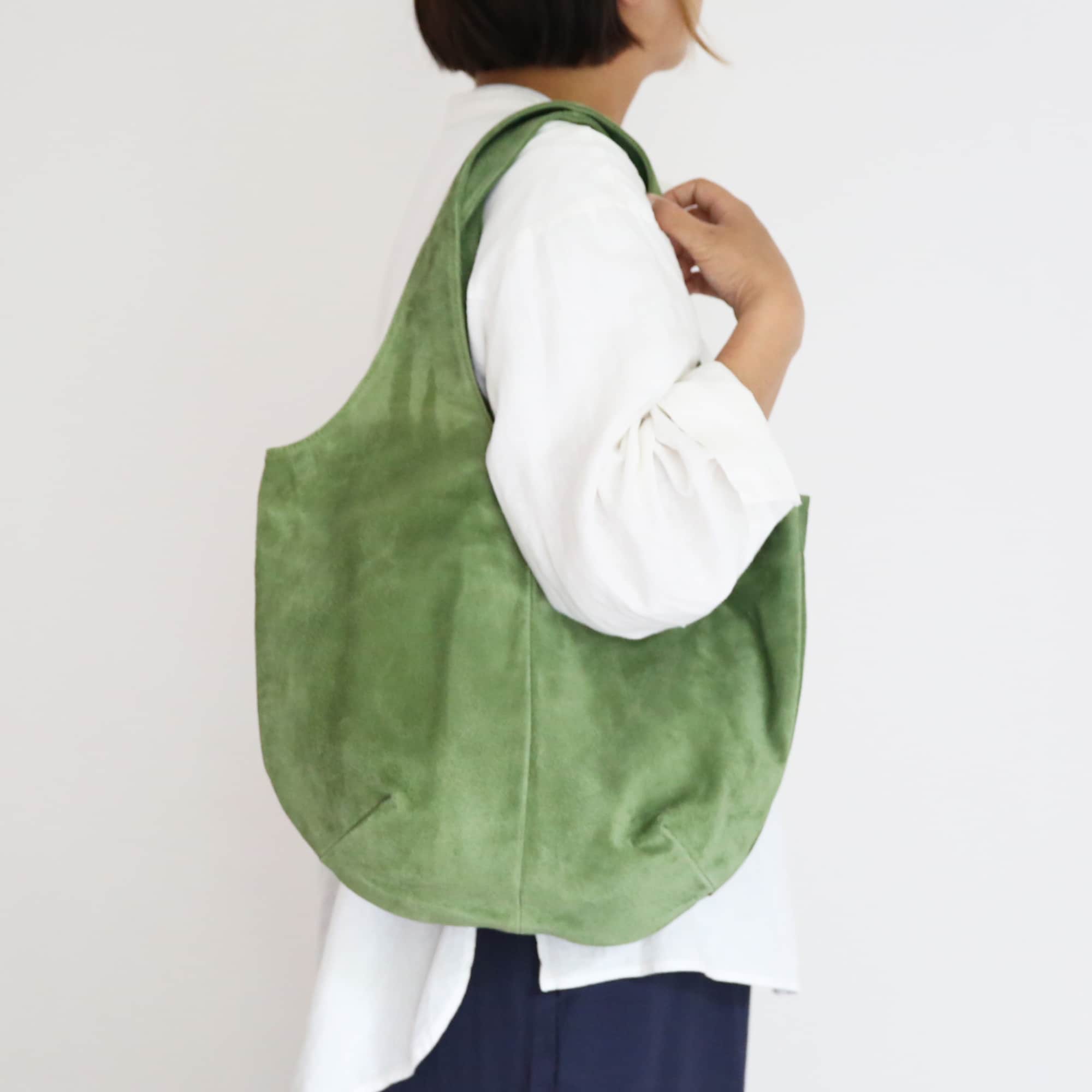 革屋が作った、洗えるドロップトートバッグ・グリーン | 無印良品
