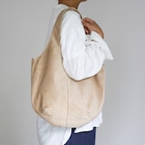 革屋が作った、洗えるドロップトートバッグ・ベージュ